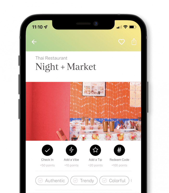 $100 for drinks & apps at Night + Market