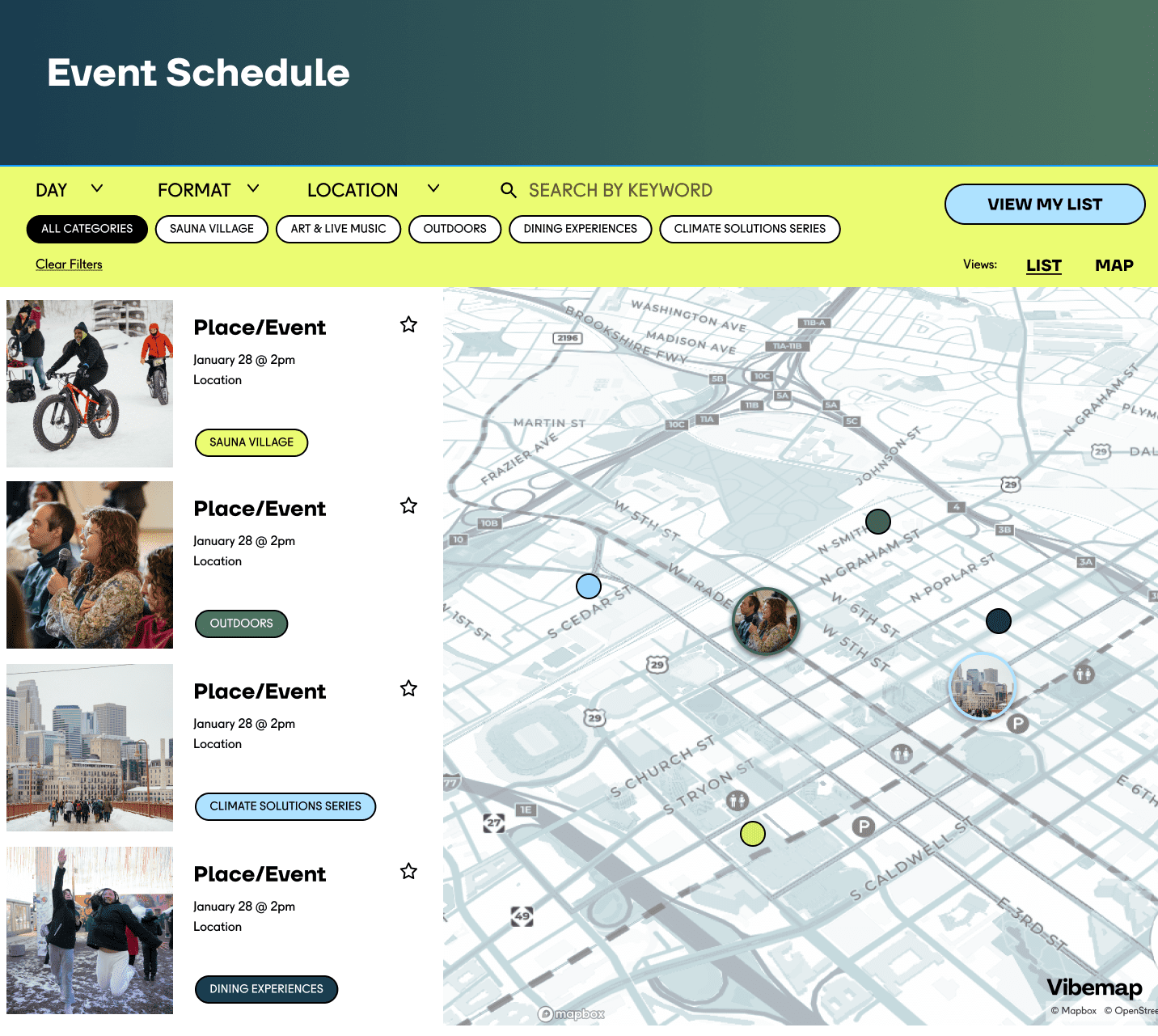 An interactive map created by Vibemap for the Great Northern Winter Festival