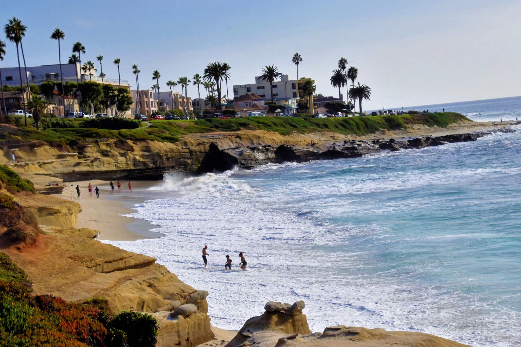 People at the beach in La Jolla, California