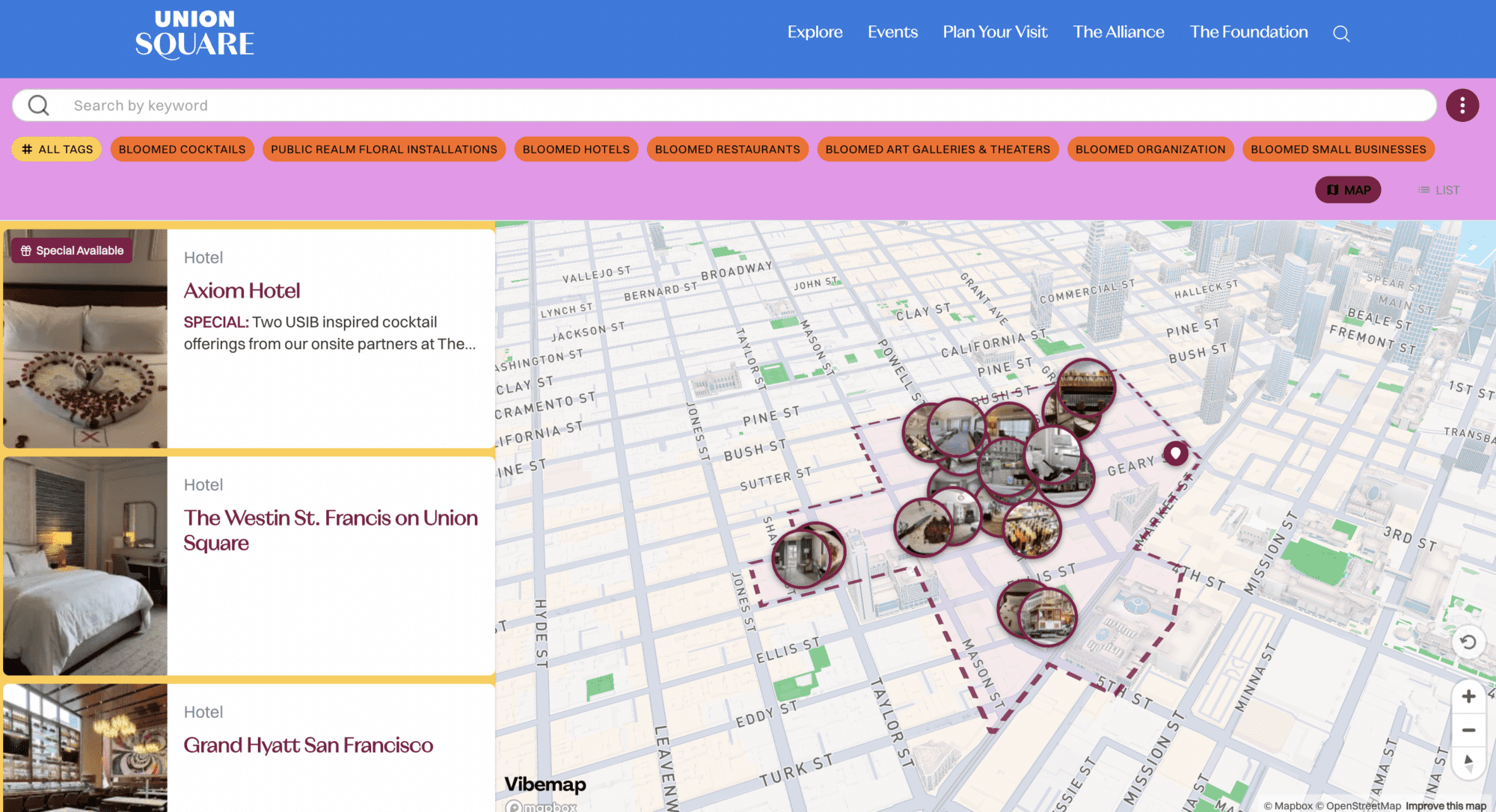 Vibemap interactive map
