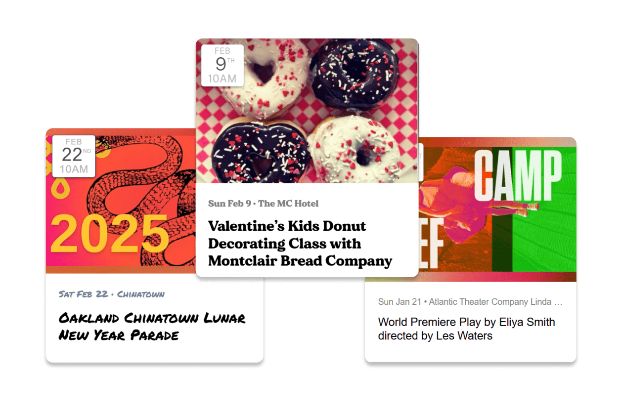 Group of event listings
